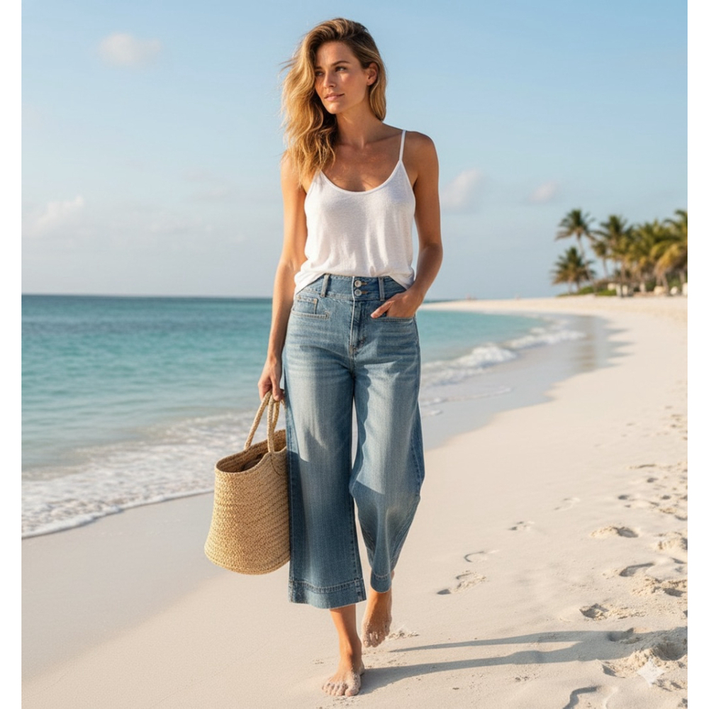 As Know As Japanese Cropped Marine Leg Denim Size M (US 28)